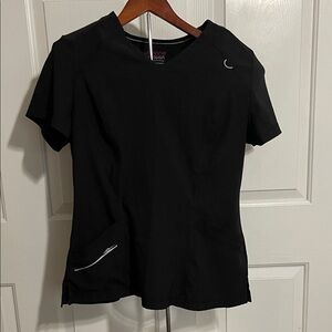 Urbane Black Short Sleeve Women's scrub Top